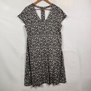 Tommy Bahama Women's Short Sleeve Midi Dress Sz L A-line Stretch Comfort Resort‎